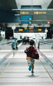 child at airport