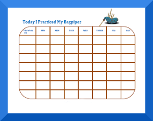 behavior chart for practicing instruments