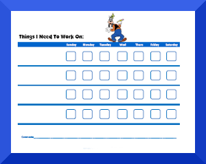 behavior chart with Goofy