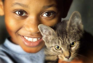 boy with cat