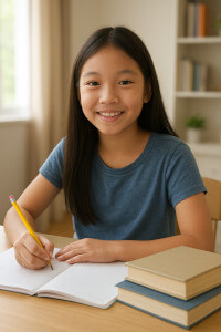 child doing homework