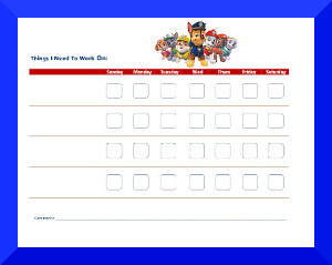 paw patrol behavior chart