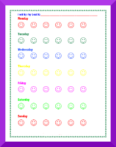 behavior chart for kids