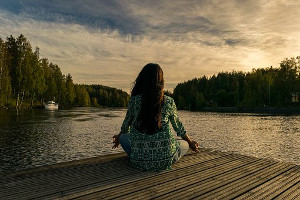 woman meditating